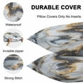 thumbnail image 4 of Waterproof Throw Pillow Covers Set of 2, 16x16 Inch Marble Yellow White Decorative Pillowcases Outdoor Pillow Slip Cushion Covers Set for Couch Tent Modern Abstract Art Ink Painting, 4 of 7