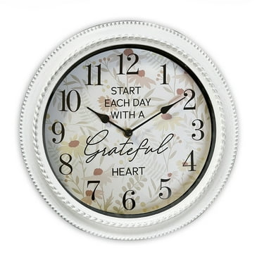 Mainstays Sentiments 12" Analog Wall Clock Quartz Movement Battery-Powered Inspirational Wall Clock
