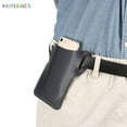 thumbnail image 4 of BadPiggies Men Leather Cell Phone Holster Belt Bag Retro Mobile Phone Waist Sheath Pouch Storage Holder (Black), 4 of 9