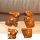 thumbnail image 5 of 2 figuras de conejo talladas en madera, adorno decorativo hecho a mano, adorable figura de animal de dibujos animados para decoración del hogar, ideal marrón claro, 5 of 7
