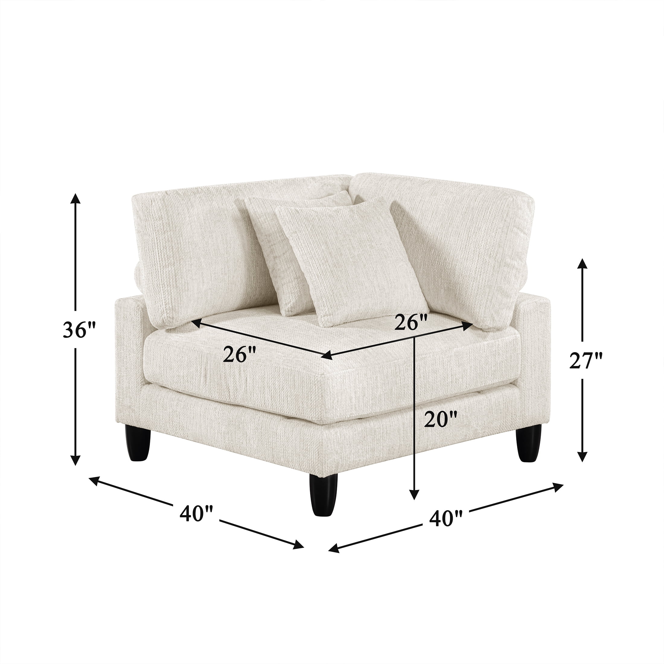OakvillePark Caden Microfiber Corner Seat, Beige