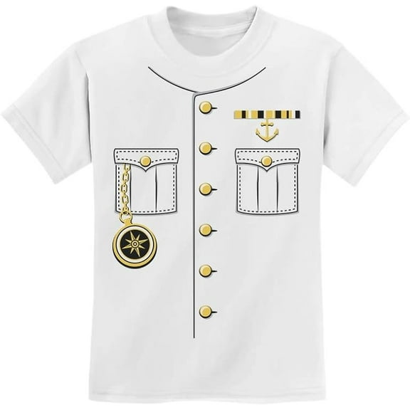 Tstars Boys Unisex Halloween Party Shirt Kids Ship Captain Halloween Costume Outfit Suit Spooky Trick or Treat Day of the Dead Shirt for Boy Youth Kids T Shirt