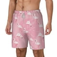 thumbnail image 2 of Balery Pink Flamingos and Flowers Mens Swim Trunks Swim Shorts for Men Quick Dry Inseam Beach Shorts with Compression Liner Pocket-Large, 2 of 9