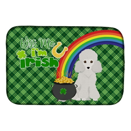 

Toy White Poodle St. Patrick s Day Dish Drying Mat 14 in x 21 in