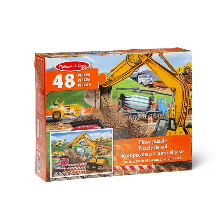 Melissa Doug Jumbo Building Site Floor Puzzle 48pcs FSC Certified For Age 3 and Up Walmart