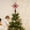 Red RD, variant on Powdered Octagonal Star Tree Topper Plastic Pull String Star Christmas Tree Top Decoration Gold Red Silver 3D Fuzzy Look Lightweight Foldable Reusable
