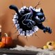 thumbnail image 2 of Adhesivos de pared 3D con forma de gato negro para Halloween, PVC, autoadhesivos, 2 of 4