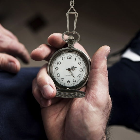 ifundom Vintage Black Quartz Pocket Watch Necklace Stylish Pendant for Men Women Clothing Accessory