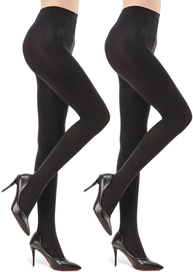 G&Y 2 Pairs Semi Opaque Tights for Women 70D Microfiber Control Top Pantyhose