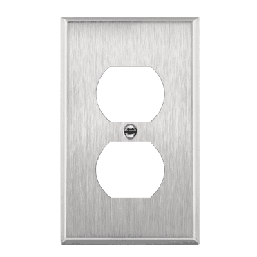 ENERLITES Duplex Receptacle Metal Wall Plate, Stainless Steel Outlet Cover, Corrosion Resistant, Size 1-Gang 4.50" x 2.76", UL Listed, 7721, 430, Silver