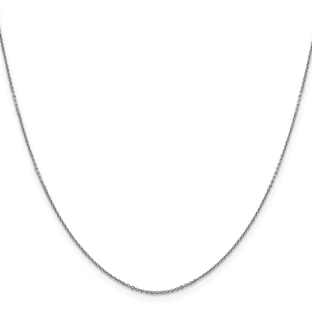 Roy Rose Jewelry 10k White Gold 0.9mm Diamond-cut Cable Chain ~ length 20 inches
