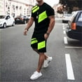 thumbnail image 2 of Ierhent Men Beach Outfits Sets 3 Piece Summer Outfits for Men Dressy Casual Short Sleeve Polos Shirts and Shorts Set Trendy Vacation Beach Suit(AG,XL), 2 of 3