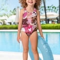 thumbnail image 3 of Uorisanigo Pink Leopard Print Heart Swimsuits for Girls Size 9-10 One Piece Athletic Bathing Suit with Crossback Straps Pool Party Outdoor Swimwear, 3 of 7