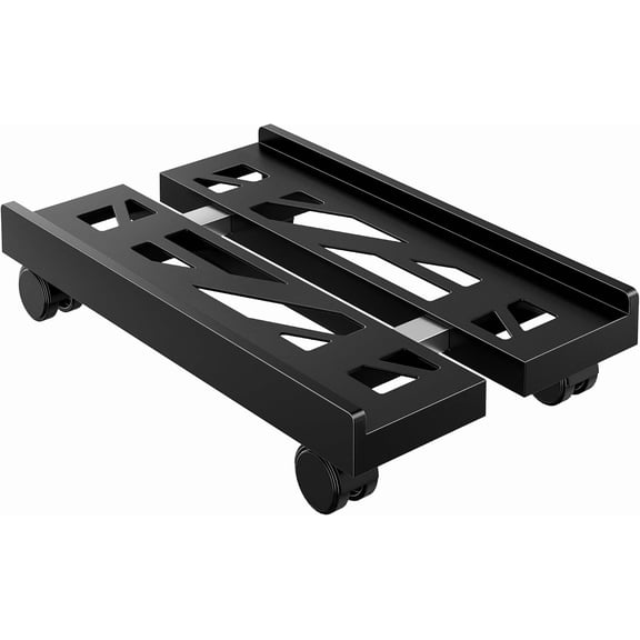 PEGZONE Adjustable PC Stand for Floor, Rolling CPU Tower Stand with 4 Wheels, Ventilated Computer Tower Holder, Under Desk PC Stand for ATX, Micro ATX & Mini ITX Cases, Black