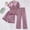 *Hot Pink, variant on Women's Three-Piece Loungewear Sleepwear ,Short Sleeve Top with Built-in Pads , Elastic Waist Shorts and Pant Pajama Set Blue,Women's Plus XXXL