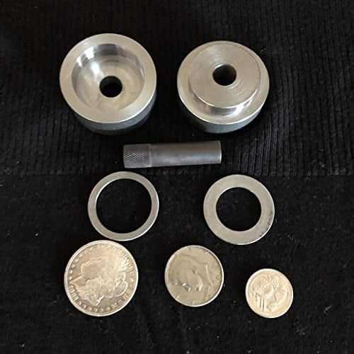 Coin Ring Puncher & Spacer Set | Golden Punch Metal Hole Jewelry Making Tools | 4 Punches Ring Making Tool | Self Centering Punches Set | Coin Punch Kit Made in USA - 1.60 Pound