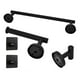 thumbnail image 3 of Juego de 5 accesorios de baño Nikou toallero soporte para papel gancho adhesivo color negro, 3 of 13