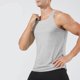 thumbnail image 4 of Camiseta sin mangas con cuello en V para hombre, color liso, informal, de verano, para fitness, sin mangas, para hacer ejercicio, correr, entrenar, chaleco transpirable de poliéster para hombre., 4 of 9