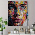 thumbnail image 4 of Abstract Face Portrait Oil Painting Canvas Wall Art 15.75x11.81 Inches, 4 of 8