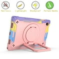 thumbnail image 4 of Dteck Case For Samsung Tab A8 10.5 inch X200/X205/X207,Shockproof Rubber Hybrid PC Hard Case with Shoulder Strap Handle Kickstand Cover for Galaxy Tab A8 10.5" X200 X205 X207,Colorful+Pink, 4 of 8