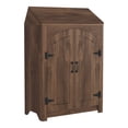 thumbnail image 4 of Amos 2-Door Wood Shoe Cabinet for 10 Shoes, Distressed Walnut, 4 of 9