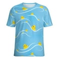 thumbnail image 5 of Rubber Ducks Waves Blue Women's Short Sleeve Tops Casual Blouses T Shirt, 5 of 6