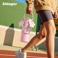 thumbnail image 3 of Sidagar 26 fl oz Stainless Steel Insulated Water Bottle with Handle, Leakproof Straw Lid, Floral Pink, 3 of 10