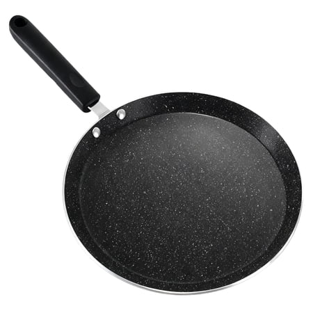 10 in / 25.4 cm Non Stick Crepe Pan, Aluminum Flat Bottom Griddle Pan, Induction & Gas Stovetop Compatible, Lightweight Tawa Roti Pan for Dosa, Baking, 4-5 Person Use