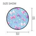 thumbnail image 5 of 36.2 Inch Round Floor Mat Pink and Purple Bows Carpet Decor Rug for Living Room Bedroom, 5 of 6