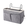 thumbnail image 1 of Organizador de almacenamiento colgante con ganchos Slhljlin para mesita de noche, 4 bolsillos, bolsa de lona para literas, dormitorios universitarios (C), 1 of 4