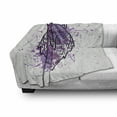 thumbnail image 2 of Paint Soft Flannel Fleece Blanket, Watercolor Inspired Splashes Background Wolf Sketch Hipster Style Print, Cozy Plush for Indoor and Outdoor Use, 70" x 90", Pale Purple and Violet, by Ambesonne, 2 of 5