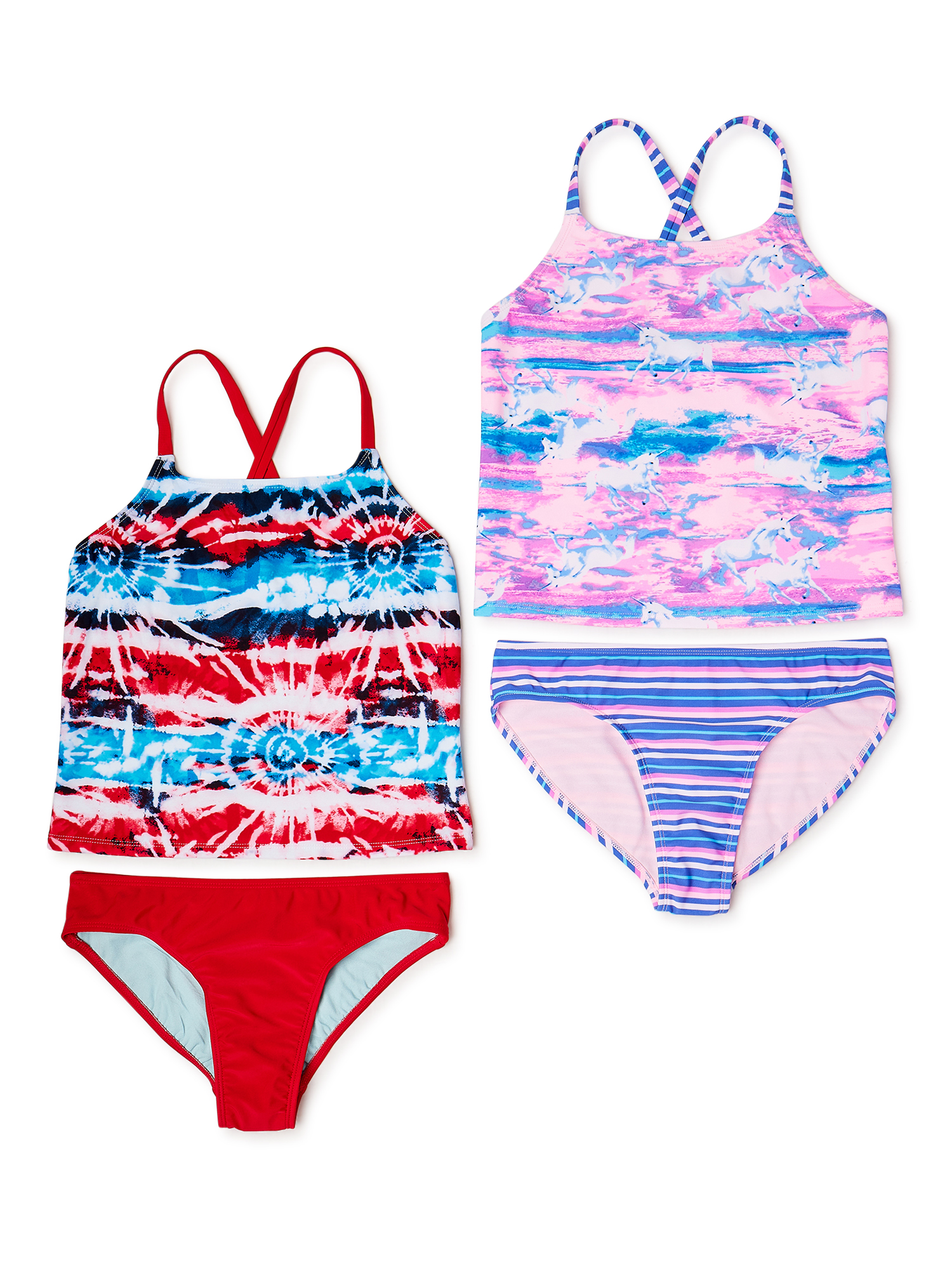 Wonder Nation Girls 3 pc Americana Swimsuit-Tankini /& Bikini