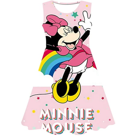 Disney filles robes princesse vêtements pour enfants dessin animé Minnie  Mouse imprimer été mode bébé Minnie Mouse robe 2023 1-10Y