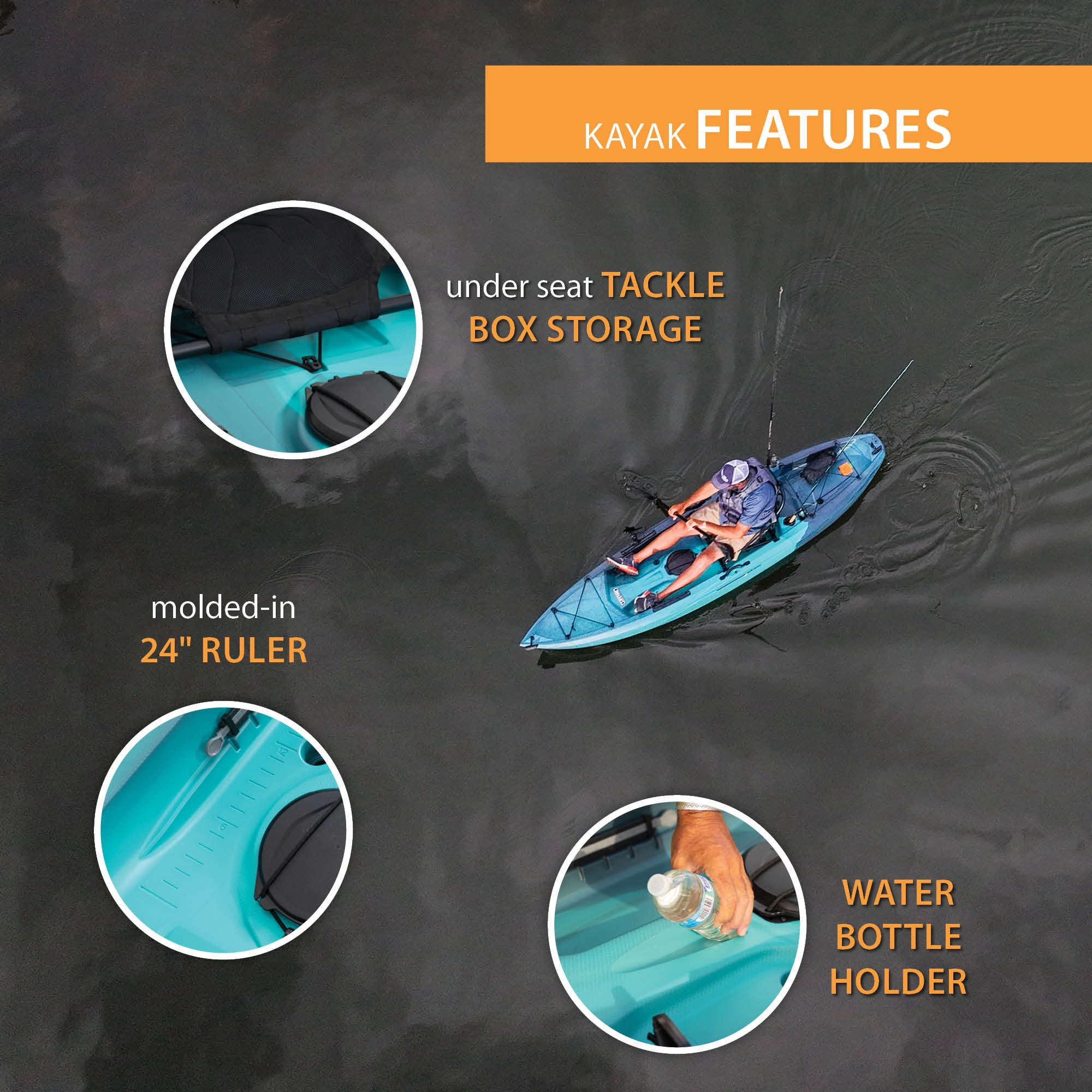 Lifetime Tamarack Pro-Comfort 10 ft 3 in Sit-On-Top Kayak, Capri Fusion (91117)