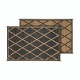 thumbnail image 1 of Faulkner Patio Mat 68900 Diamond Design; 20 Foot Length x 8 Foot Width; Black/Beige; Polypropylene; Reversible Fabric; Mold And Mildew Resistant; Without Grommets/Storage Bag; With Corner Tie-Downs, 1 of 4