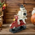 thumbnail image 4 of Happydeer Skeleton Couple Figurine Resin Skeleton Couple Riding Motorcycle Sculpture Gothic Skeleton Statue for Halloween Mantel Table Decor (Multicolor), 4 of 12