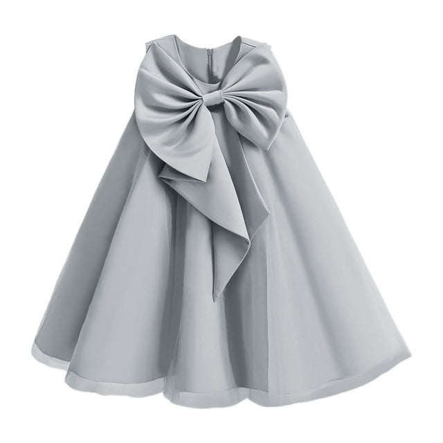 Robes Fille Robe Formelle pour Filles Robe Grise Robes de Fête pour Filles Robes de Pâques pour Filles Tout-Petites Mode Filles