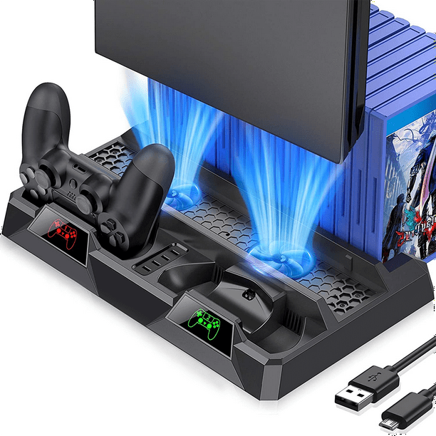 Vertical Cooling Fan Stand for Xbox One, One S, One X and Elite, with  Charging Station and 16 Game Storage Rack