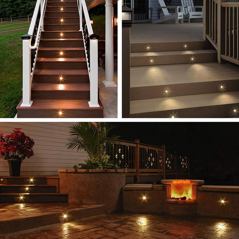 Yescom Set of 5 Warm White LED Deck Lights Outdoor Garden Malls Stair  Landscape Lamps Low Voltage Waterproof 