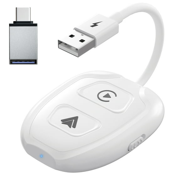 2024 Upgrade Wireless Carplay Adapter Plug & Play(Apple Android 2 in 1)