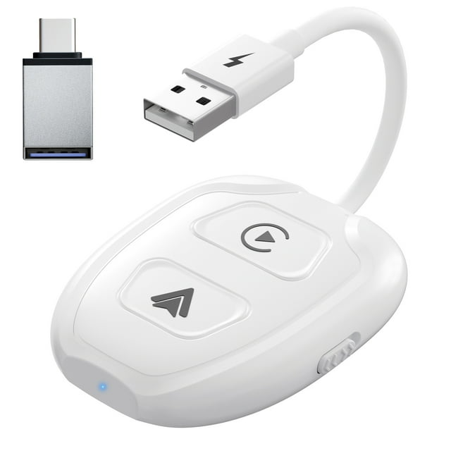 2024 Upgrade Wireless Carplay Adapter Plug & Play(Apple Android 2 in 1)