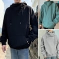 thumbnail image 2 of Sudaderas con capucha de cuello alto para hombres, ropa de calle Ninja, sudaderas con letras bordadas, Hip Hop, moda Vintage, forro polar, otoño, 2 of 5