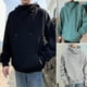 thumbnail image 2 of Sudaderas con capucha de cuello alto para hombres, ropa de calle Ninja, sudaderas con letras bordadas, Hip Hop, moda Vintage, forro polar, otoño, 2 of 5
