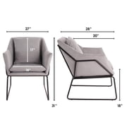 Elle Decor Odile Accent Chair in French Gray