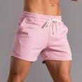 thumbnail image 4 of HAOTAGS Men's Solid Cotton Running Shorts Lightweight Sport Shorts with Pockets Pink Size 3XL, 4 of 7