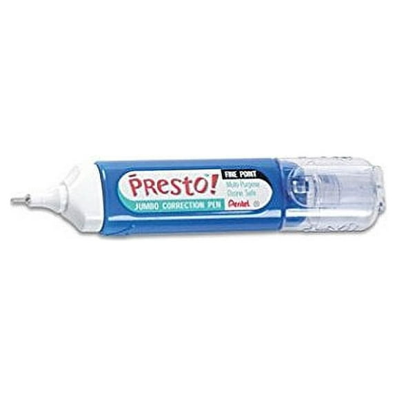 Pentel Presto Jumbo Correction Pen, Fine Point, 12 ml, 4 Packs
