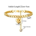 thumbnail image 7 of Anklet For Women 14K Yellow Gold Cuban Link Ankle Bracelets Summer Fashion Leg Chain Beach Foot Jewelry Ancklets, 7 of 7