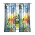 thumbnail image 6 of Yayeee Window Curtains Light Filtering 63"x42" Grommet Panel Pair Home Living Room Decor, Colorful Landscape, 6 of 7