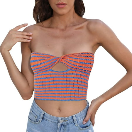 

Womens Large Bra Vest Knitted Elastic Vest Stripe Sleeveless Knitted Vest Top Bunny Sweater Vest BU1 M