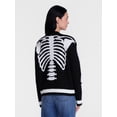 thumbnail image 3 of Women's Halloween Skeleton Graphic Cardigan Sweater from Way to Celebrate, Sizes S-4X, 3 of 6